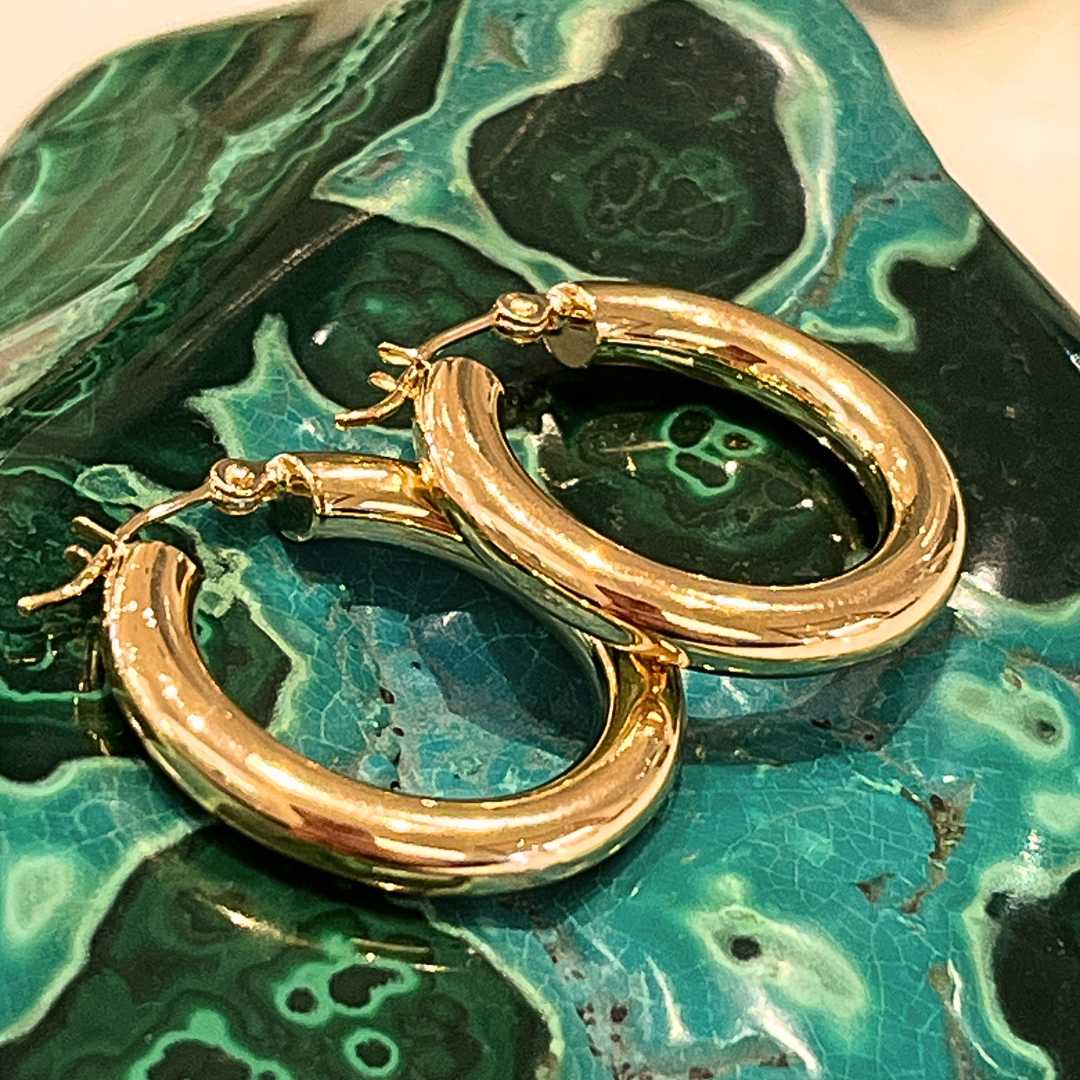 14k Tube Hoop Earrings