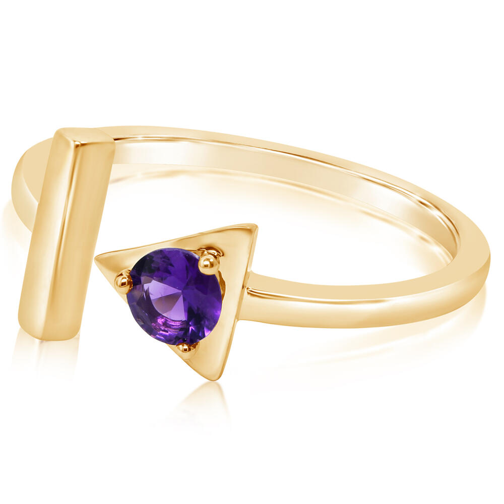 Trianglular Amethyst Bar Ring