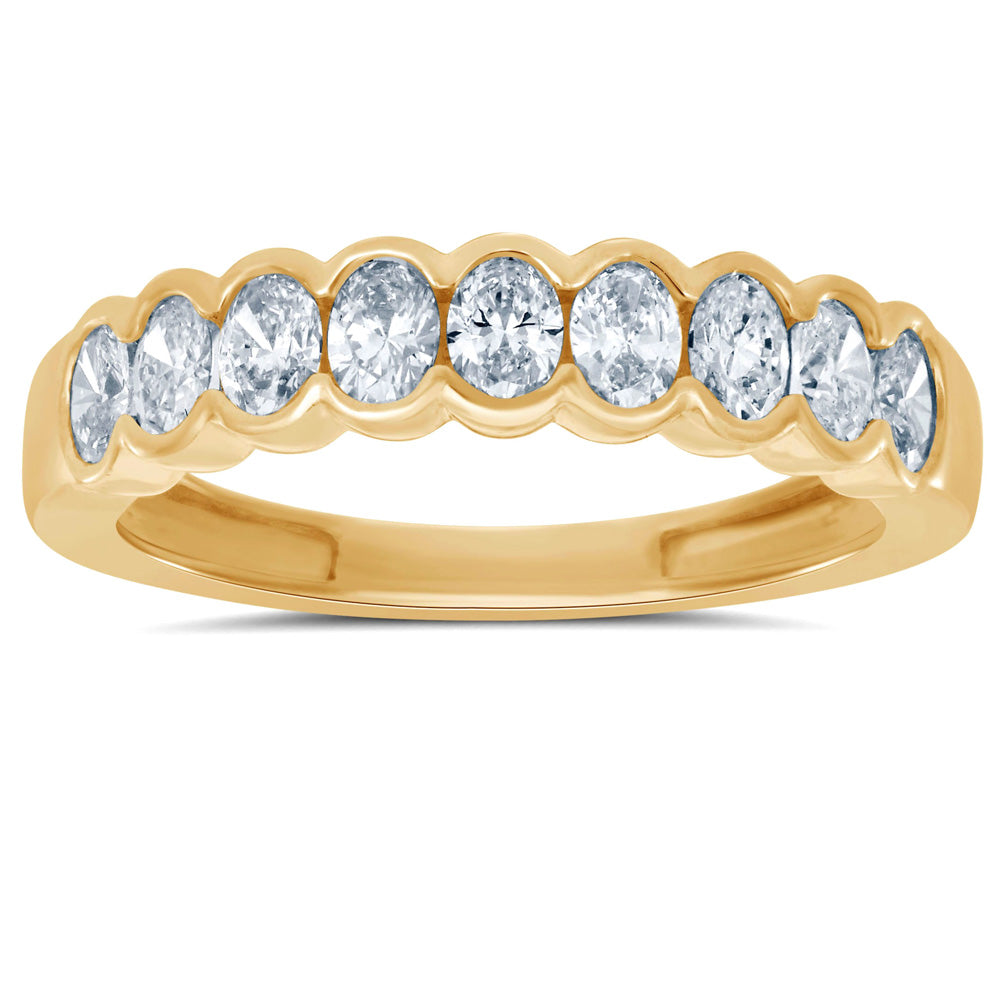 Oval Bezel Diamond Band