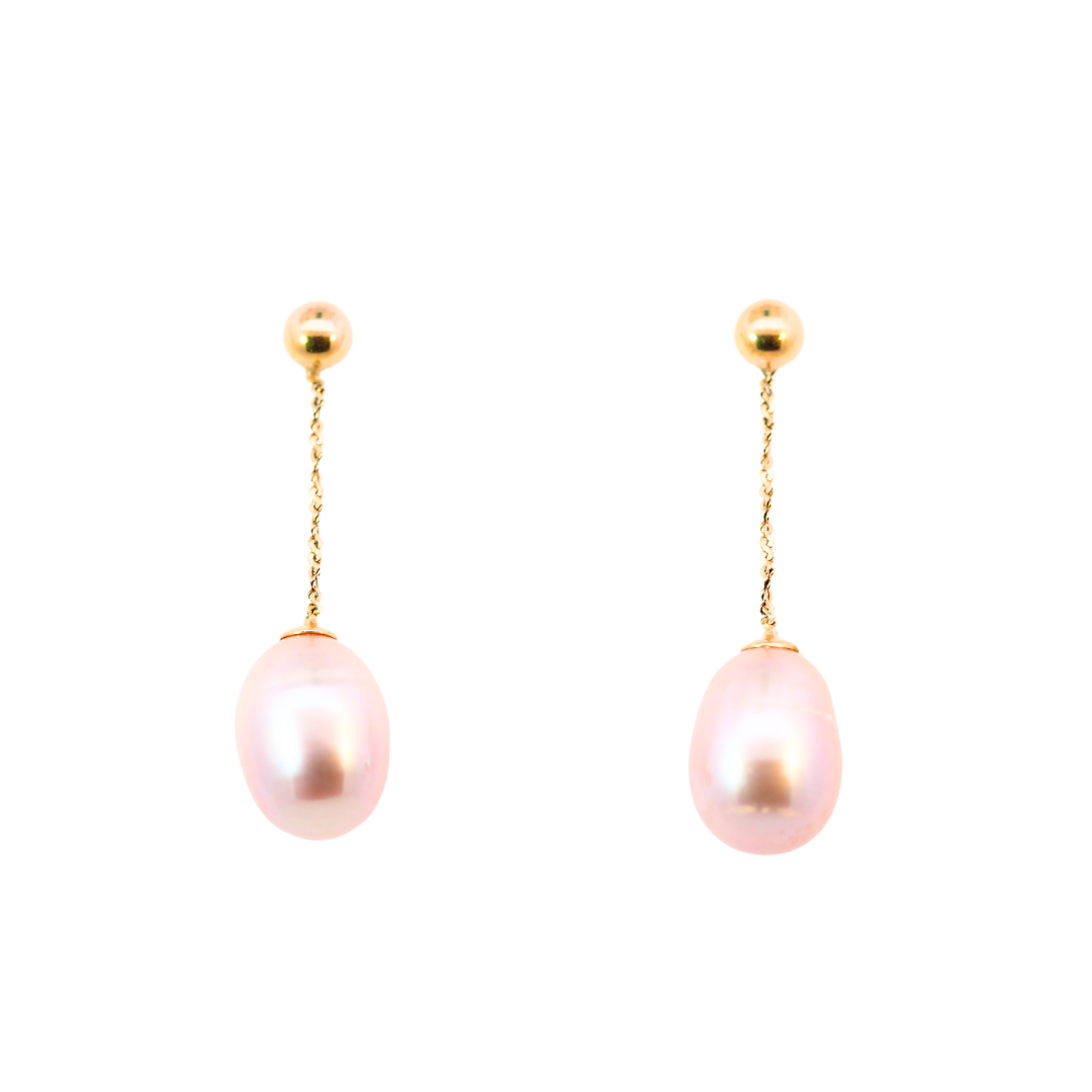 Pink freshwater deals pearl earrings