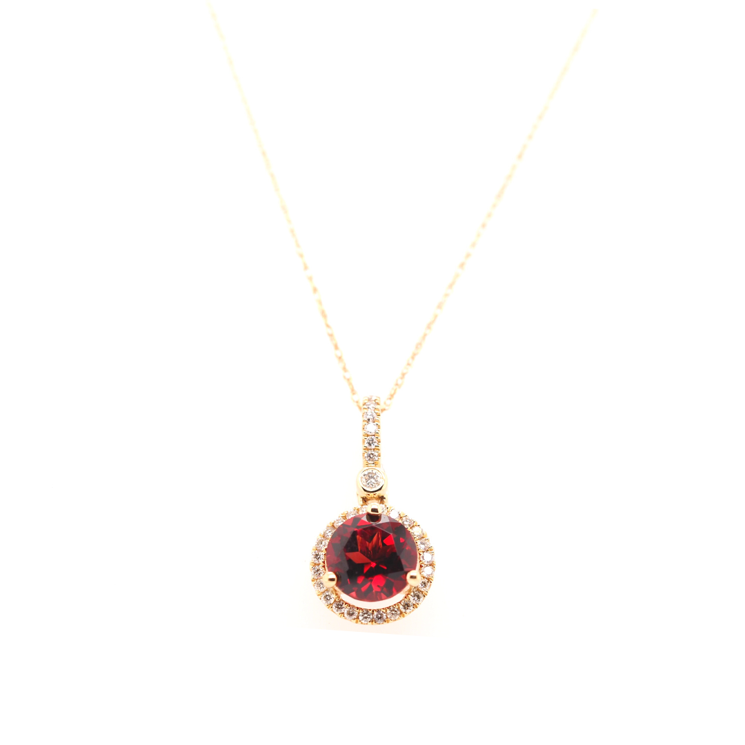 Garnet Halo Necklace