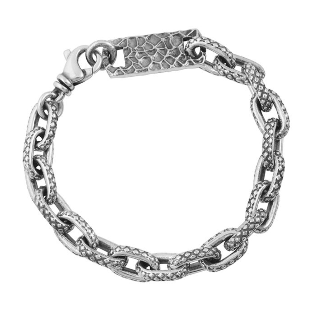 Oval Link Crosshatch Bracelet