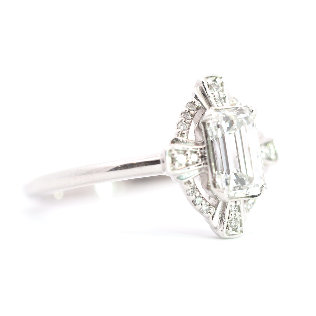 Emerald Cut Diamond Engagement Ring