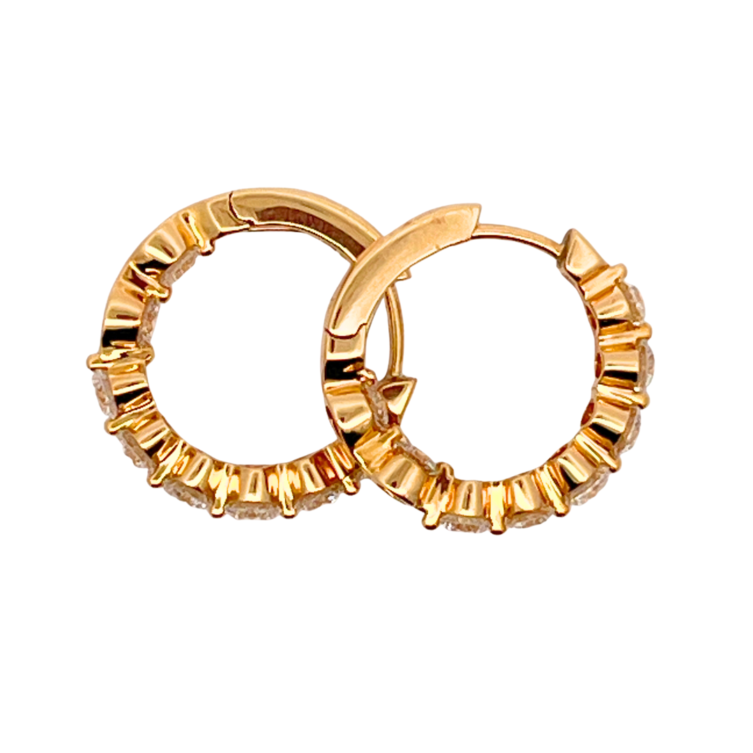 18k Bubble Diamond Hoop Earrings