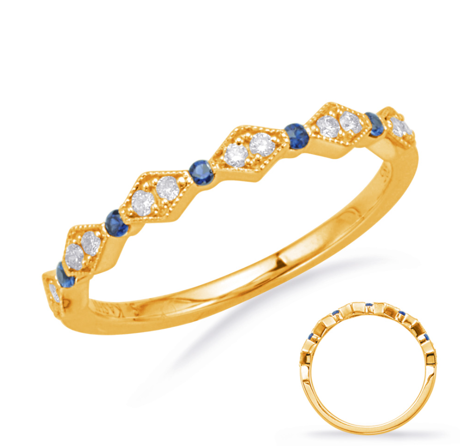 Sapphire and Diamond Bubble Ring