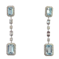 14k Emerald Cut Aquamarine & Diamond Dangle Earrings