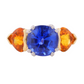 Ceylon Cut Sapphire and Yellow Sapphire Ring