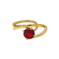 14k Garnet & Diamond Bypass Ring