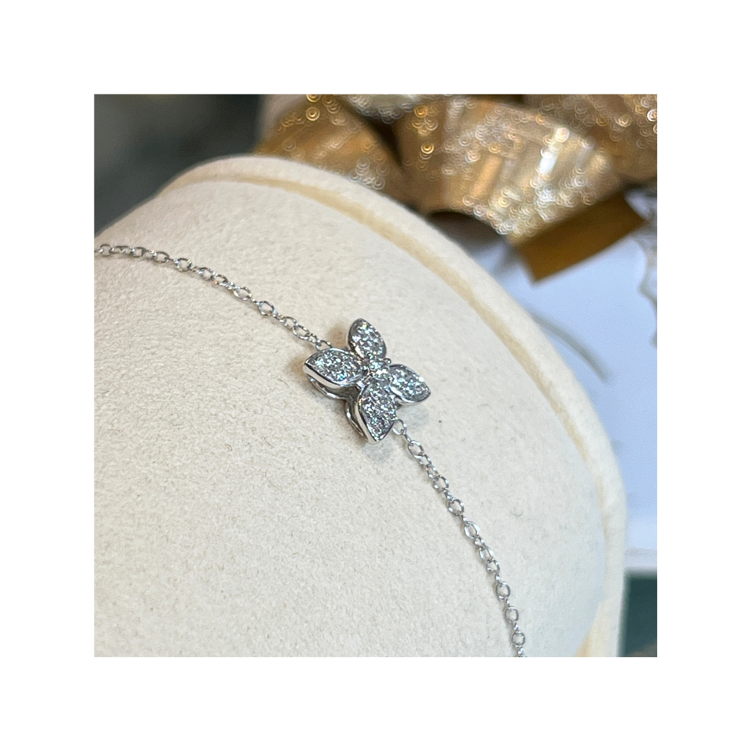 14k Diamond Flower Bracelet