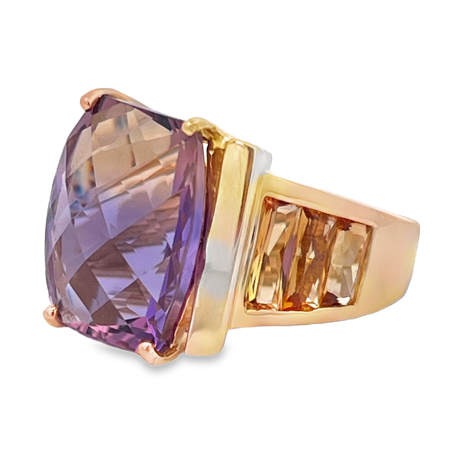 14k Antique Cushion Ametrine Ring
