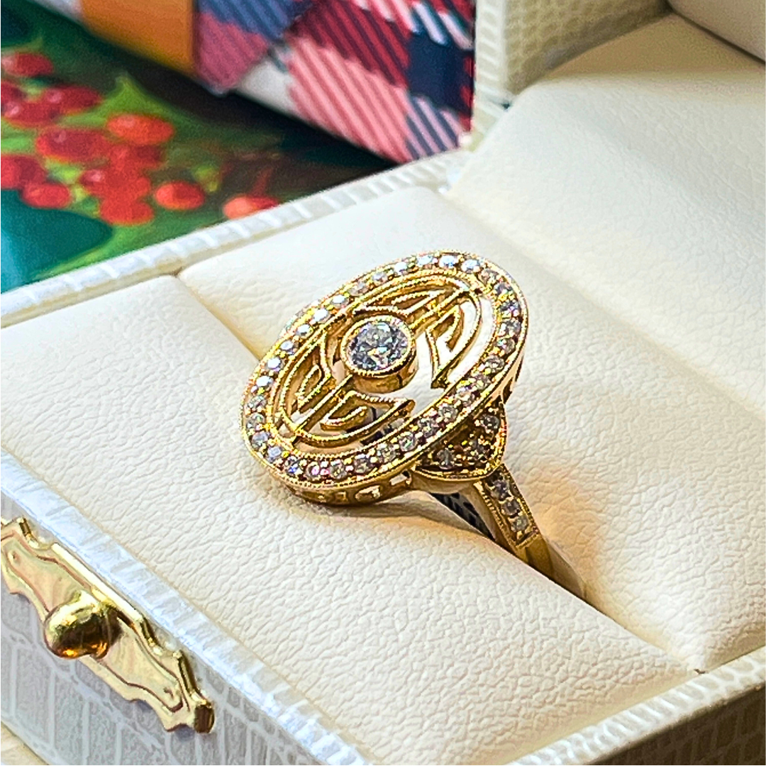 14k Art Deco Diamond Ring