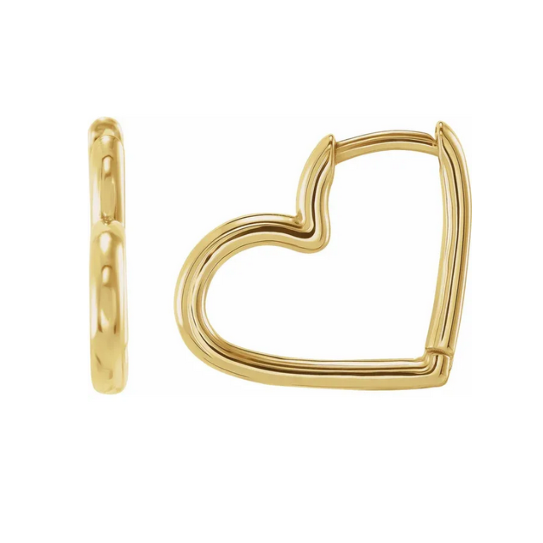 Heart Huggie Hoops