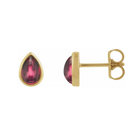 Garnet Bezel Studs