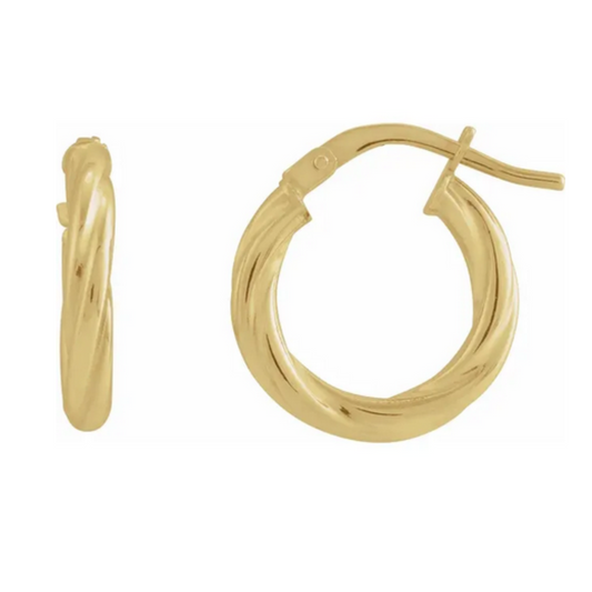 Twisted Gold Hoops