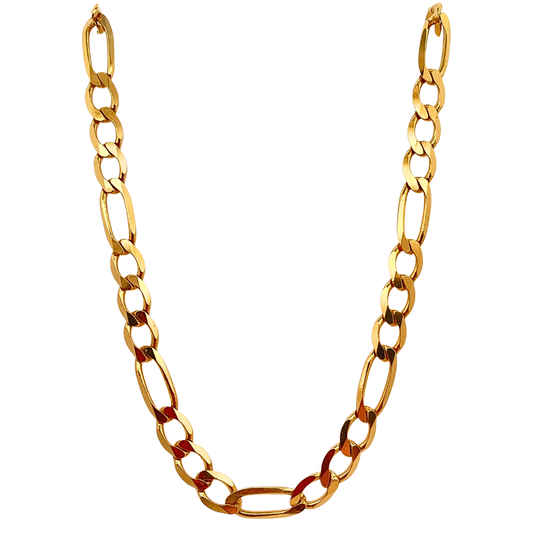 10k Yellow Gold 7mm Figaro Chain