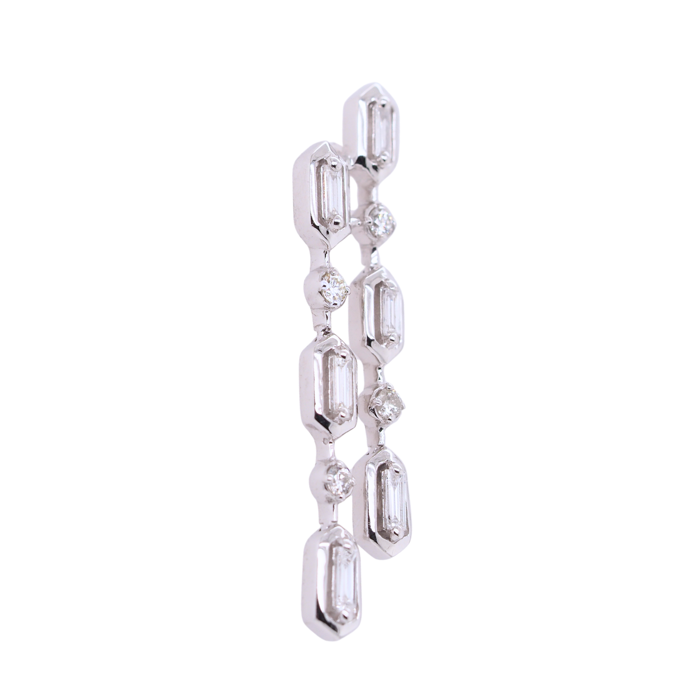 14k Diamond Bezel Drop Earrings