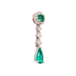 Platinum Emerald Drop Stud Earrings