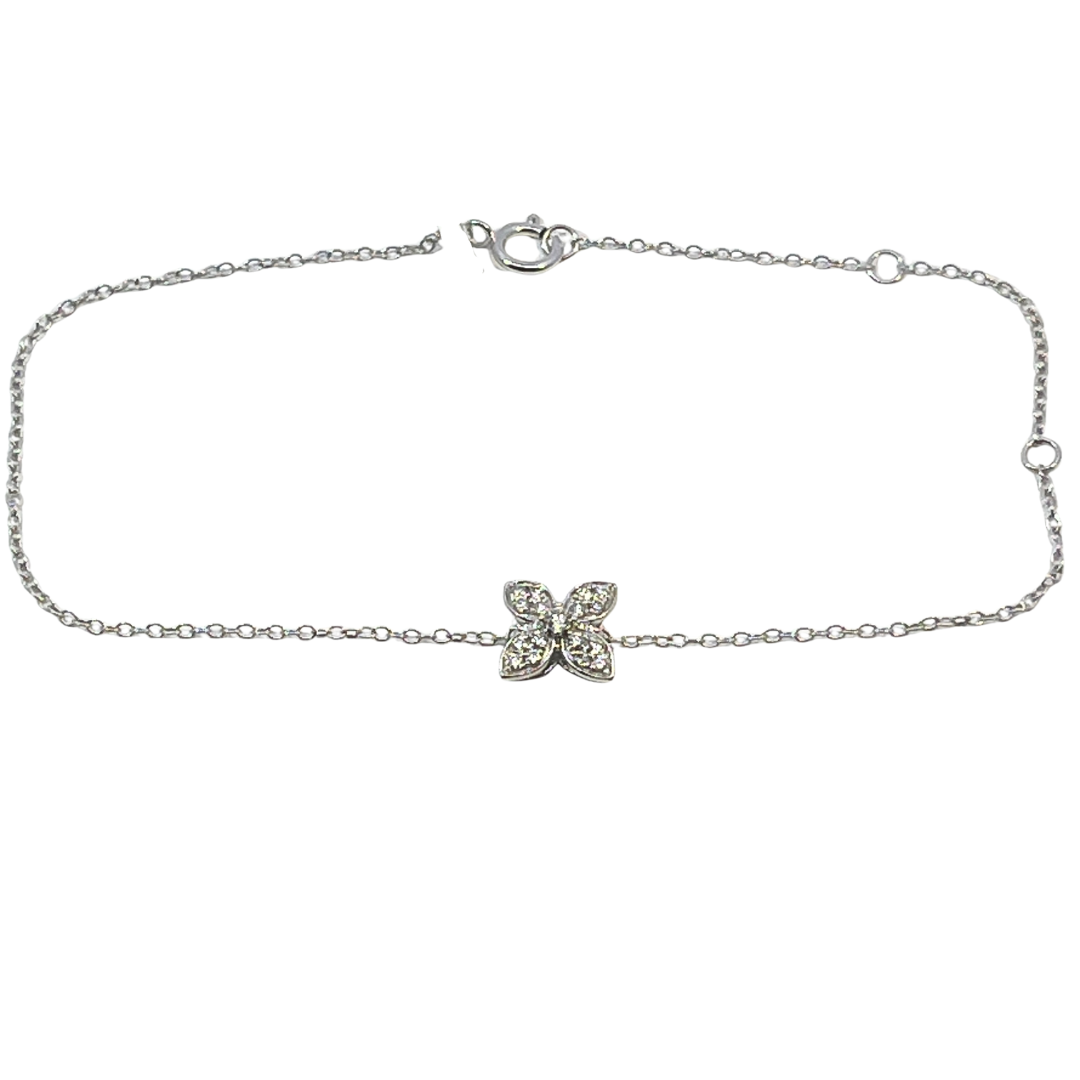 14k Diamond Flower Bracelet