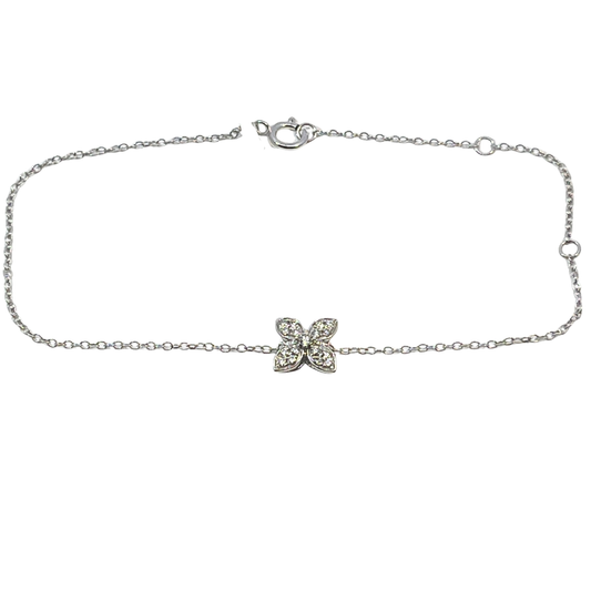 14k Diamond Flower Bracelet