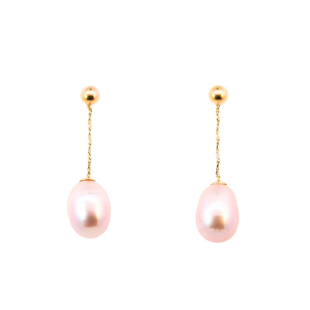 Estate Pink Freshwater Pearl Earrings