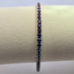 14k Three Tone Rainbow Sapphire Tennis Bracelet