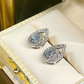 14k Pear Aquamarine Diamond Earrings
