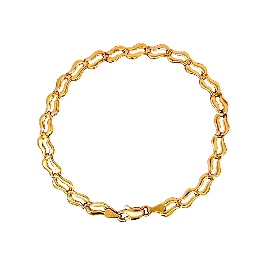 14k Yellow Gold Wavy Bracelet