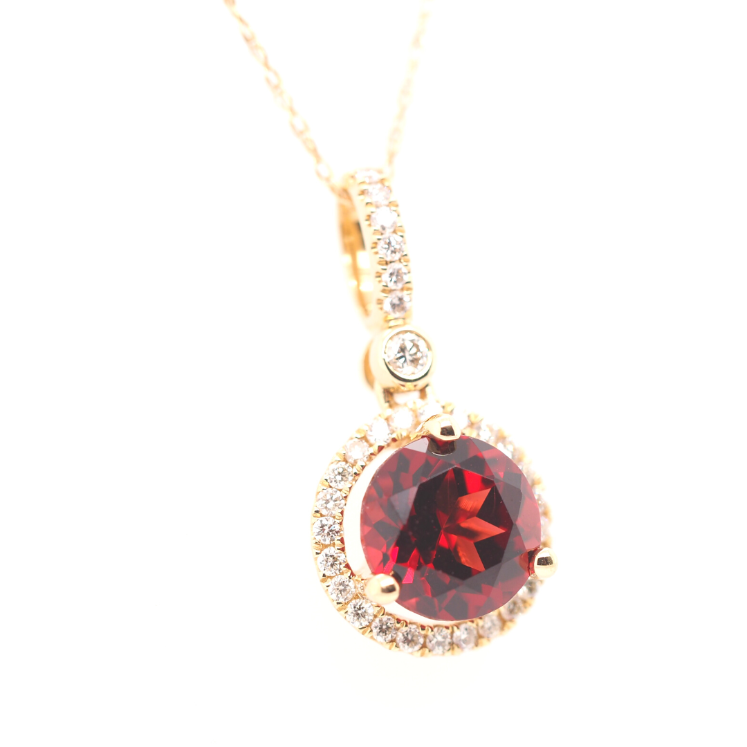 Garnet Halo Necklace