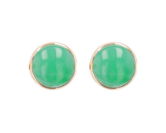 Cabochon Jade Earrings
