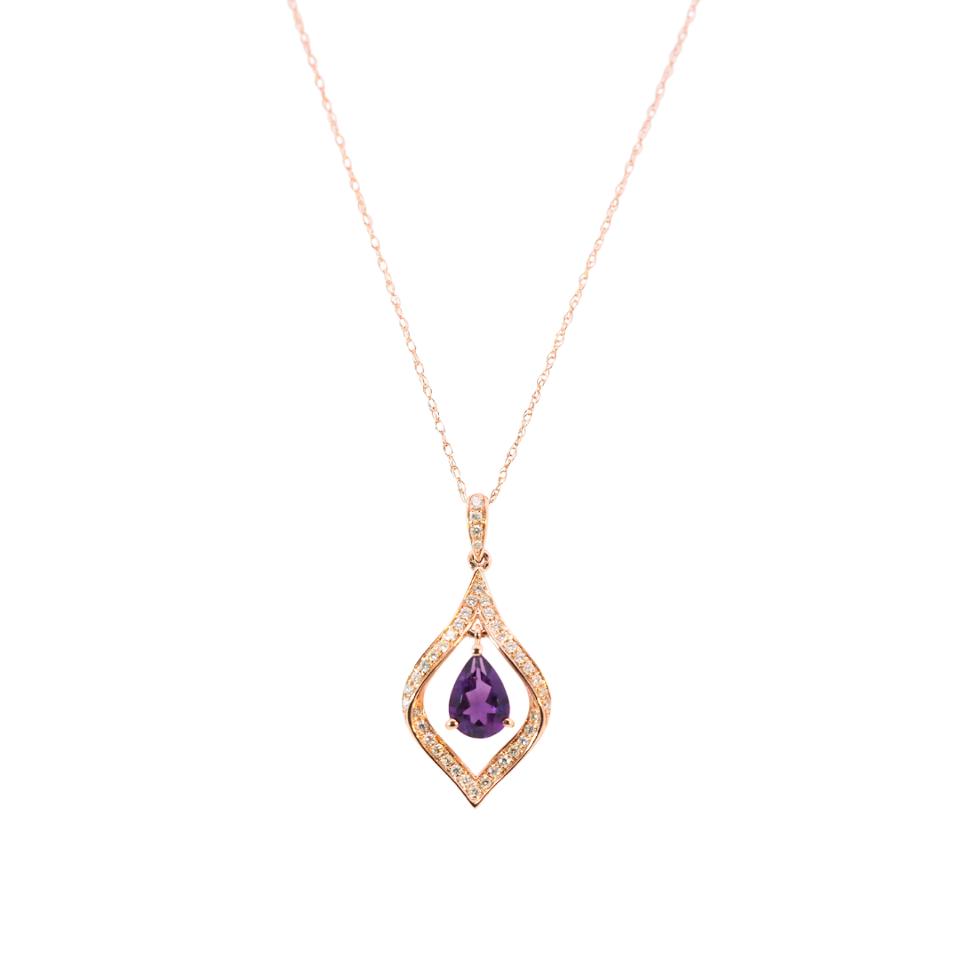 Rose gold 2025 amethyst necklace