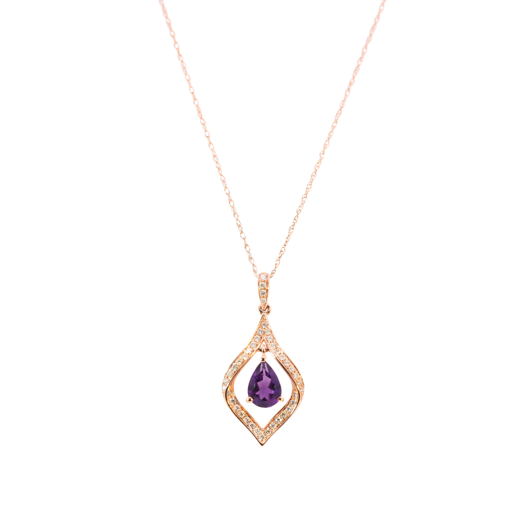 Amethyst Rose Gold Necklace