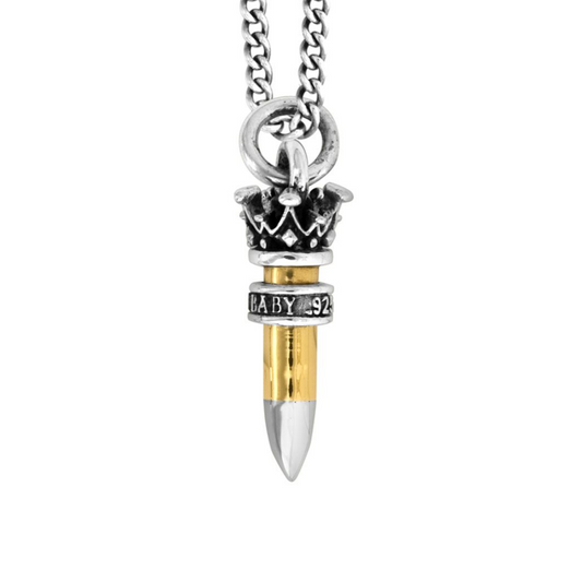 .22 Caliber Bullet w/Silver Ring Necklace
