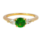 14k Tsavorite & Diamond 3 Stone Ring