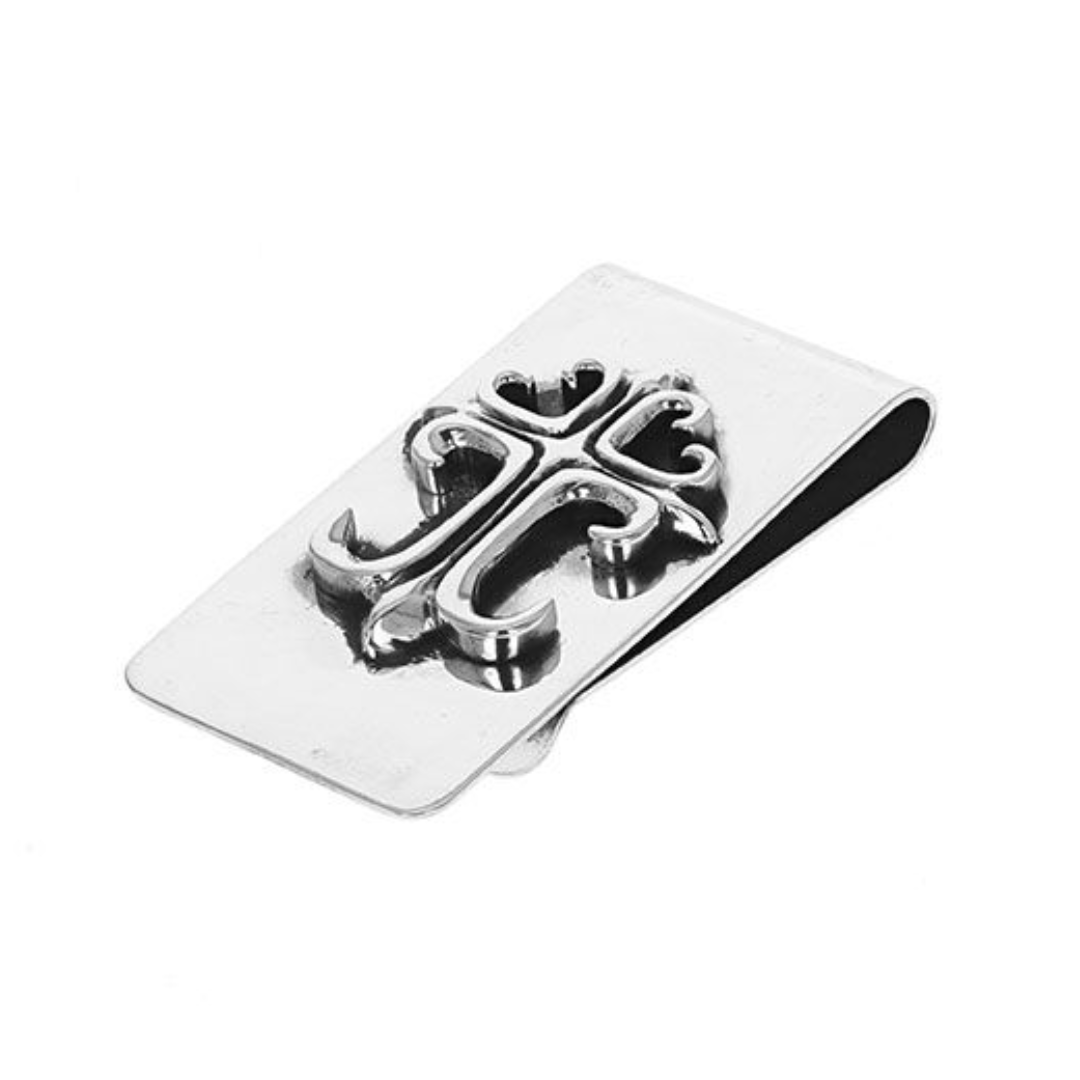 Silver Money Clip with Cross