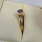 14k Yellow Gold Bezel Purple Sapphire Ring