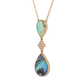 Abalone and Diamond Drop Necklace