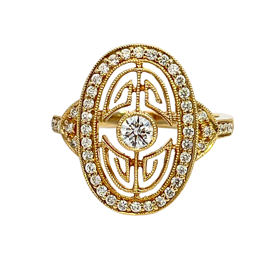 14k Art Deco Diamond Ring