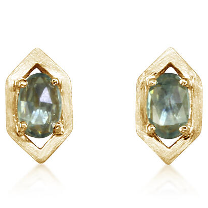 Montana Sapphire Hexagon Studs