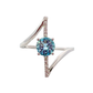 14k White Gold Aquamarine & Diamond Bar Ring