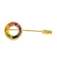 18k Rainbow Sapphire Circle Pin