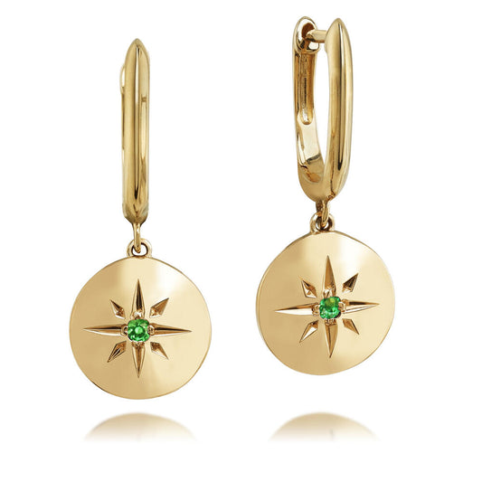 Celestial Emerald Hoop Earrings