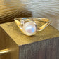 14 Karat Yellow Gold Pearl Ring with Diamond Accent