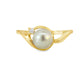 14 Karat Yellow Gold Pearl Ring with Diamond Accent