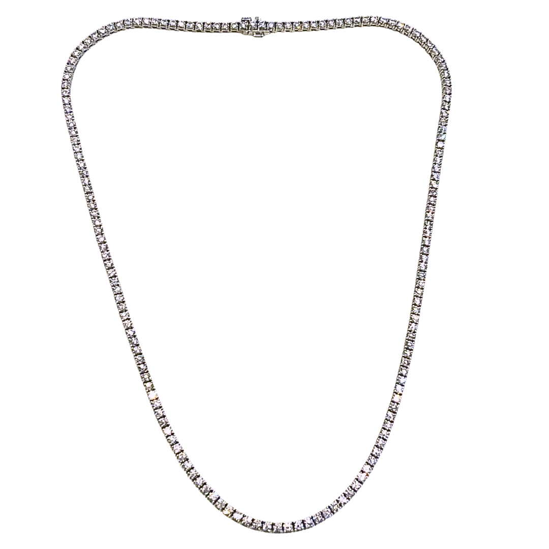 18k White Gold Diamond Tennis Necklace