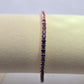 14k Three Tone Rainbow Sapphire Tennis Bracelet
