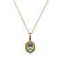 Yellow Gold Aquamarine & Diamond Frame Necklace