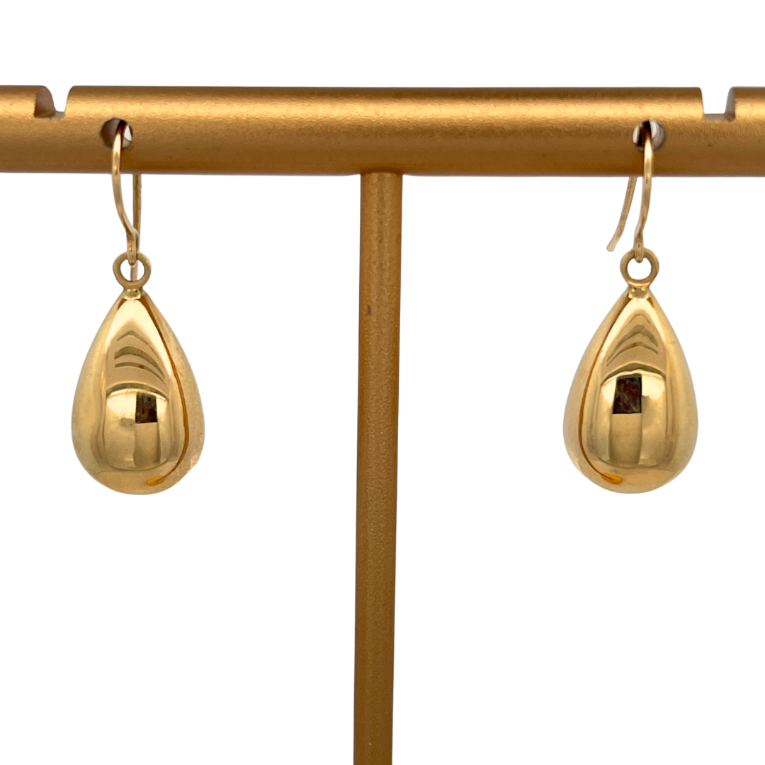 14k Polished Tear Drop Earrings